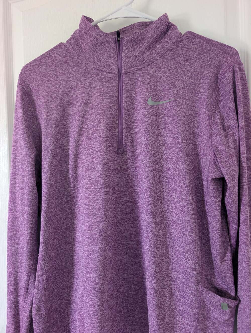 Nike Dri-Fit Running Woman's M Long Sleeve Purple 1/4 zip, Athleisure, Street